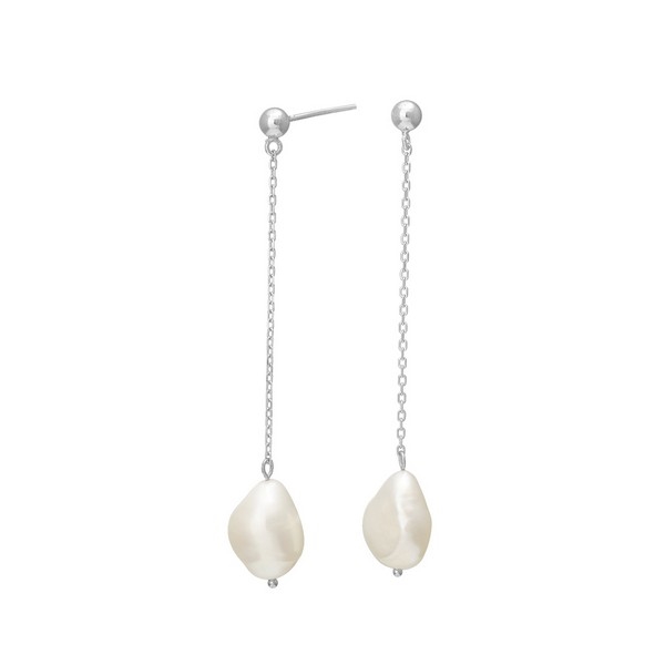 Billede af Nordahl Jewellery - BAROQUE52 perleøreringe i sølv m. perle**